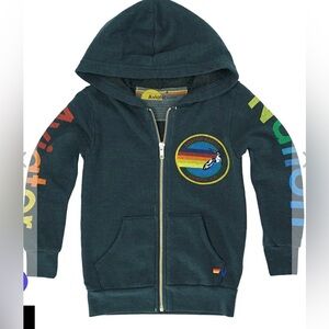 Aviator Nation Unisex charcoal zip hoodie